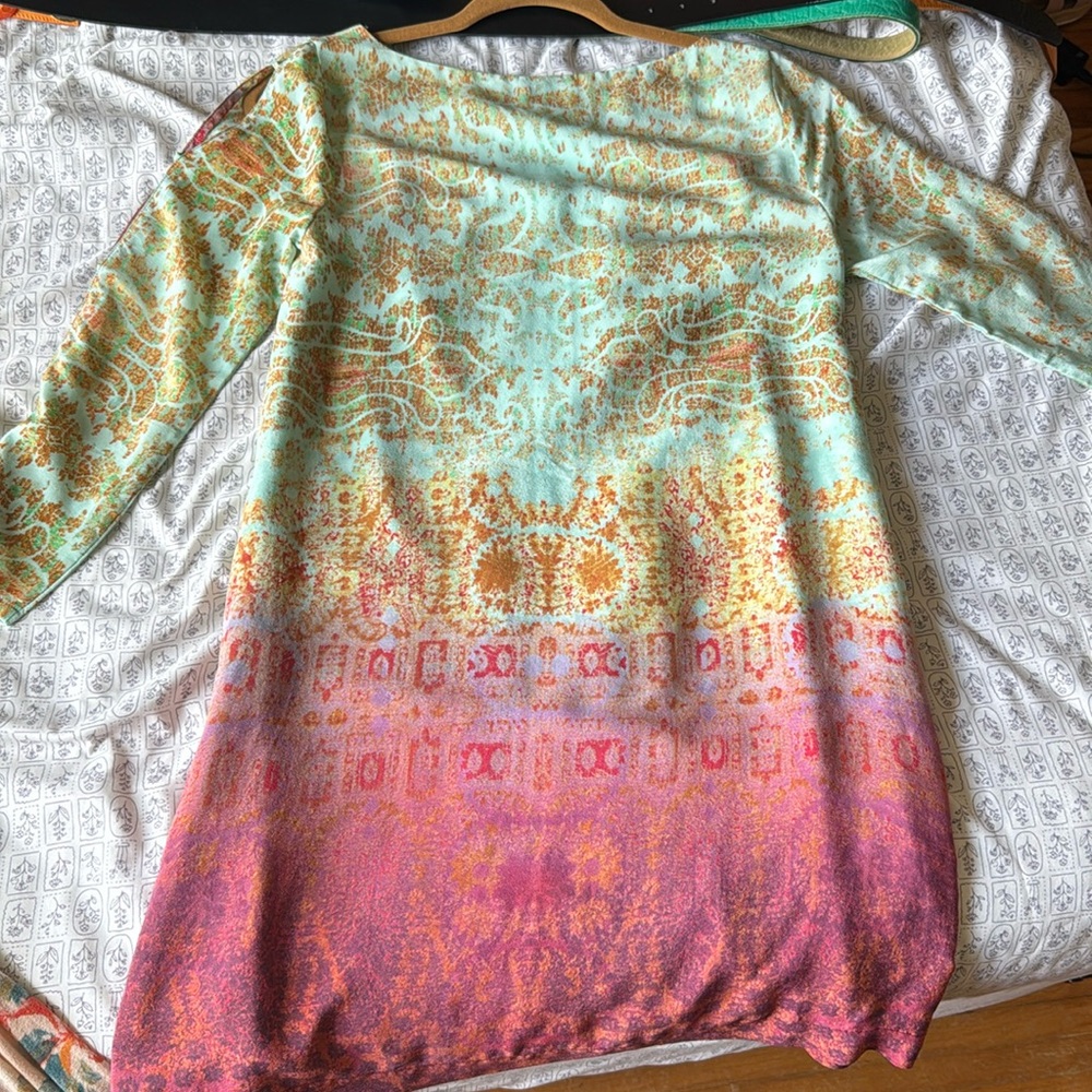 Multicolor Patterned Dress